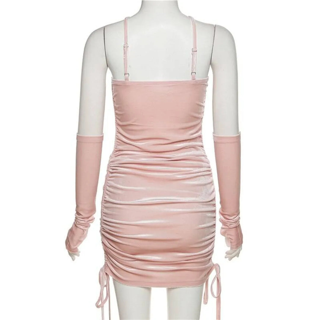 Kawaii Drawstring Mini Dress