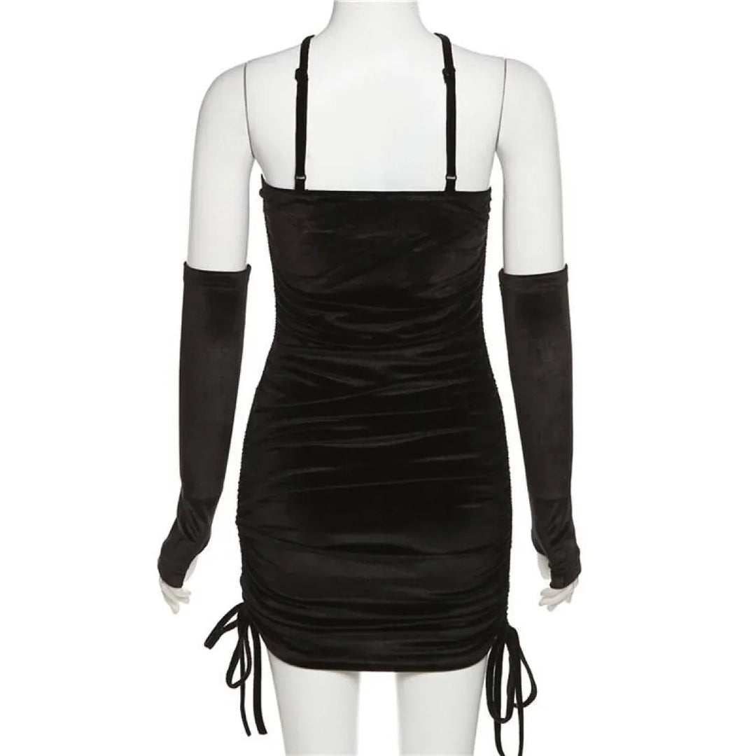 Kawaii Drawstring Mini Dress