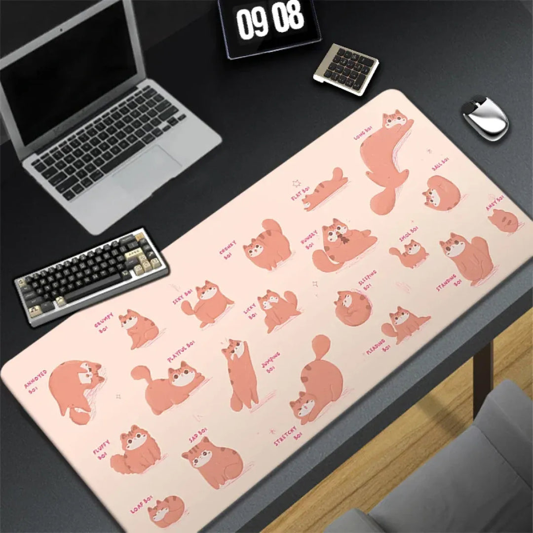 Kawaii Office Desk Mat - Adorned with Cute Cat Designs