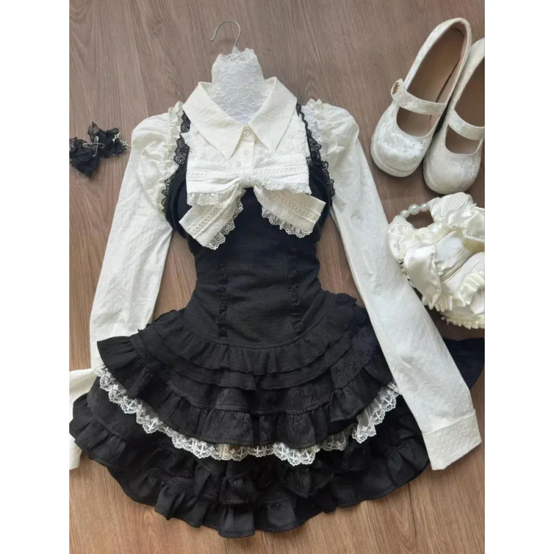 Lace Tiered Skirt Set – Sweet Lolita Kawaii Style