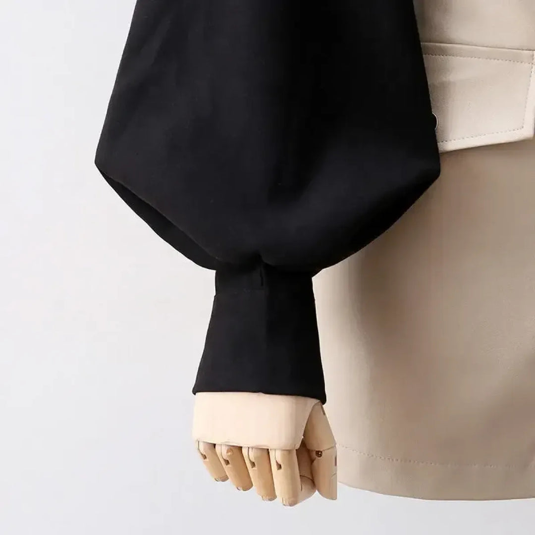 Lantern Sleeve Blouse – Elegant Vintage Button-Up Shirt