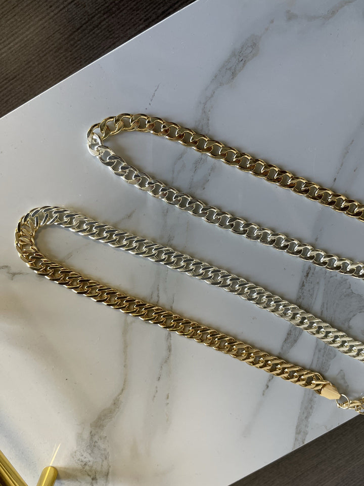 Leila Link Necklace -Two Tone