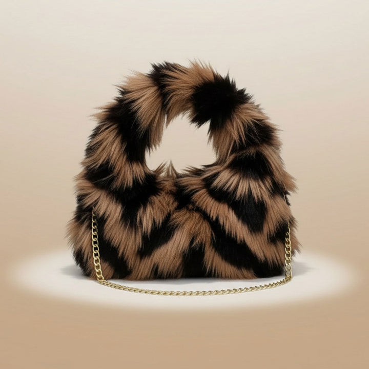 Shoulder Bag Brown and Black Fur Street Chic Purse