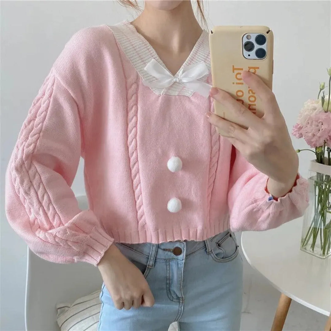 Lucy Lou Style Knit Crop Sweater