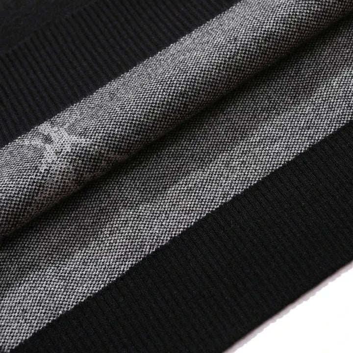 Manga Muse Knit Sweater – Monochrome Anime-Inspired Oversized Pullover