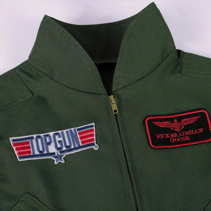 Top Gun Maverick Flight Suit – Pilot Cosplay Costume with Glasses