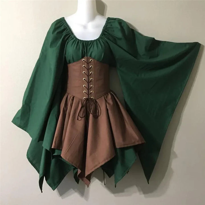 Medieval Renaissance Dress – Full Sleeve Costume with Corset