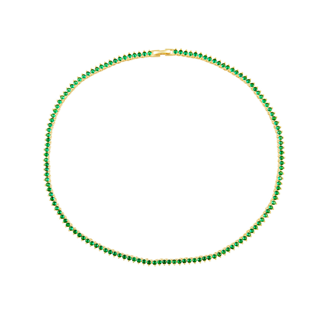 Melinda Tennis Necklace - Emerald