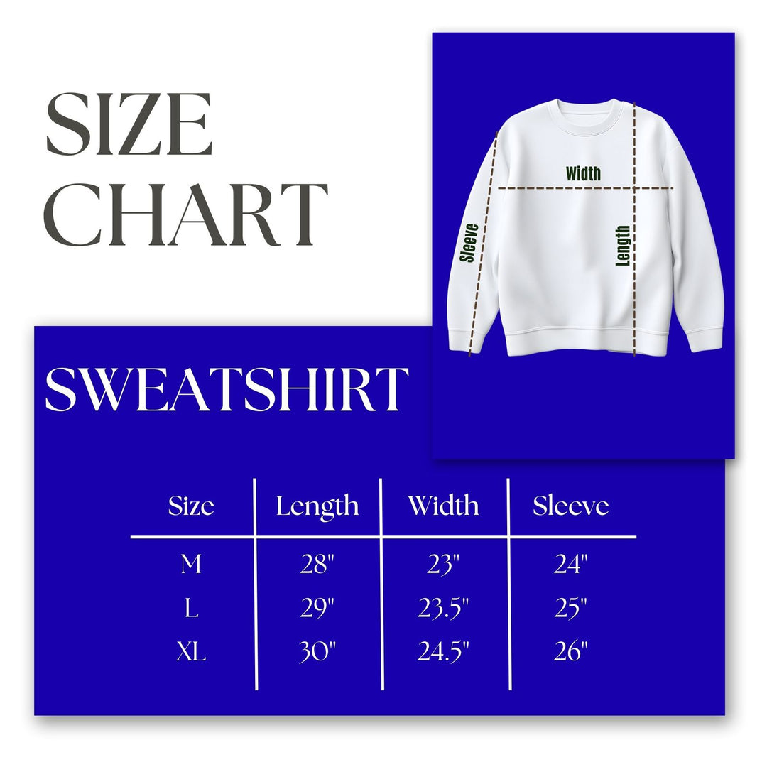 ZPB Greek Gear M Blue Embroidered Crew Sweatshirt