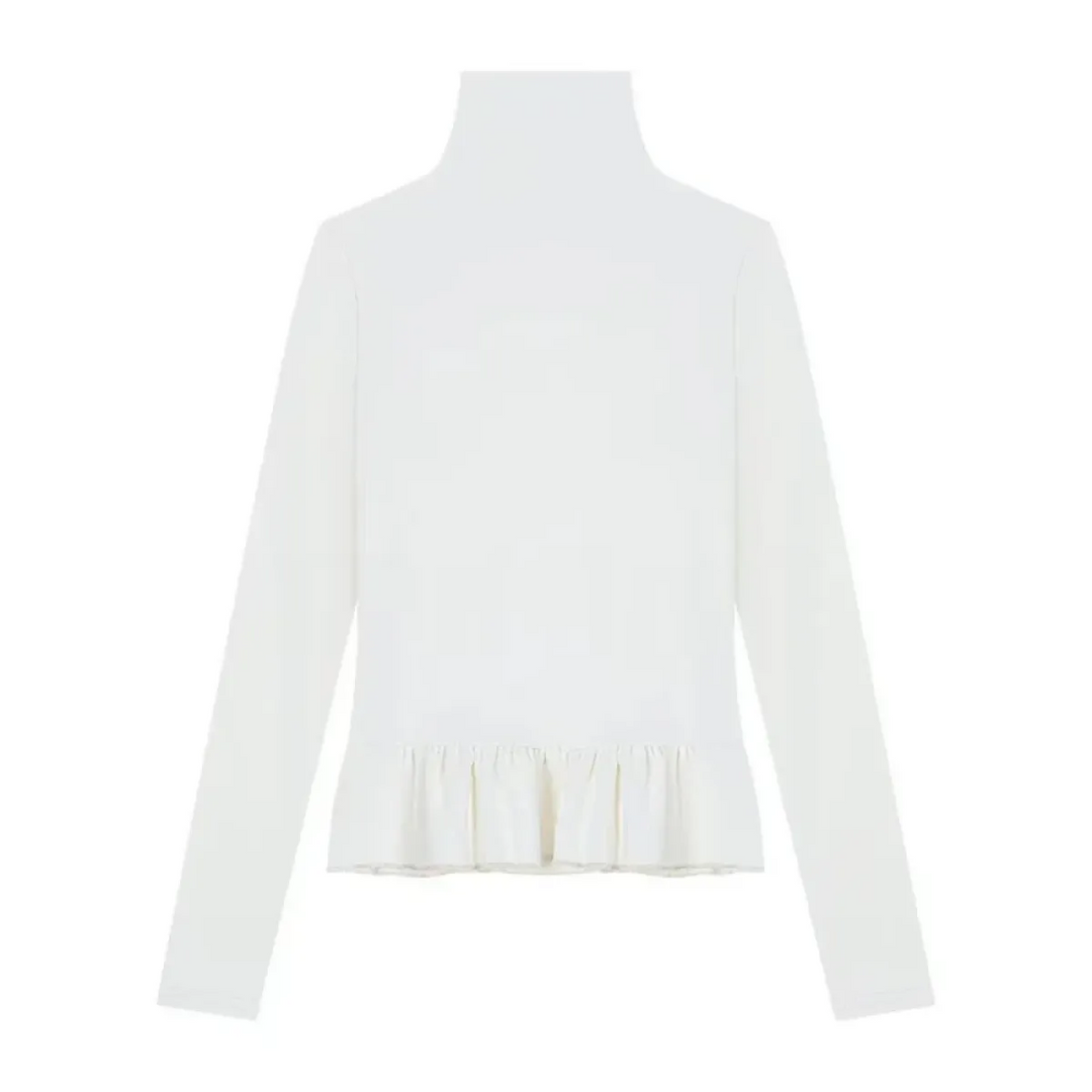 Navy Knit Cutout Sweater & White Peplum Top – Harajuku Set
