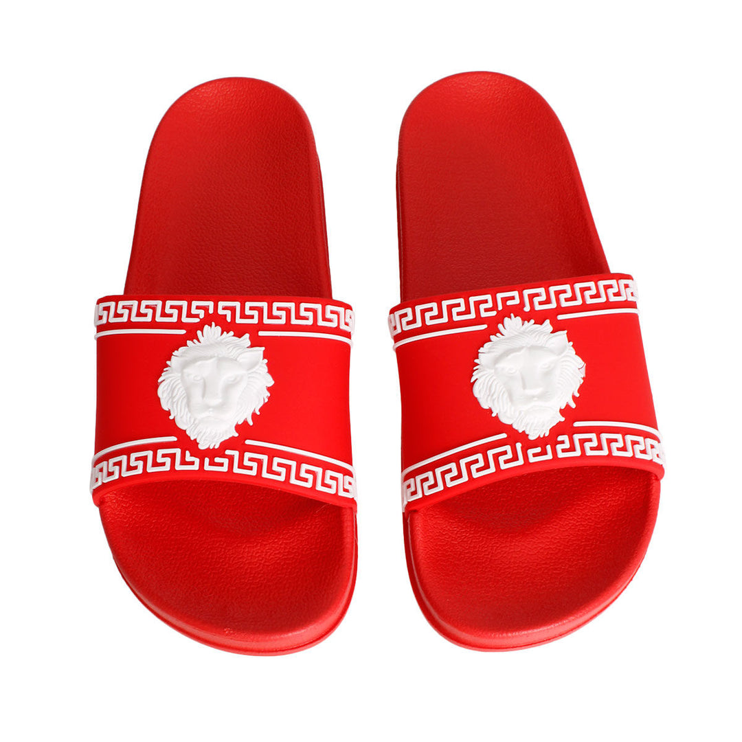 Size 8 Red Greek Key Slide