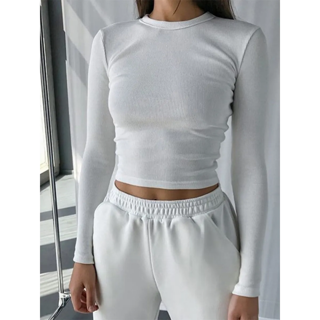 Sexy Ribbed Cropped T-Shirt