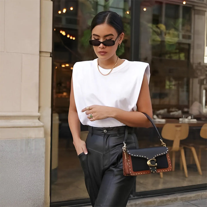 Ladies Padded Shoulder Blouse