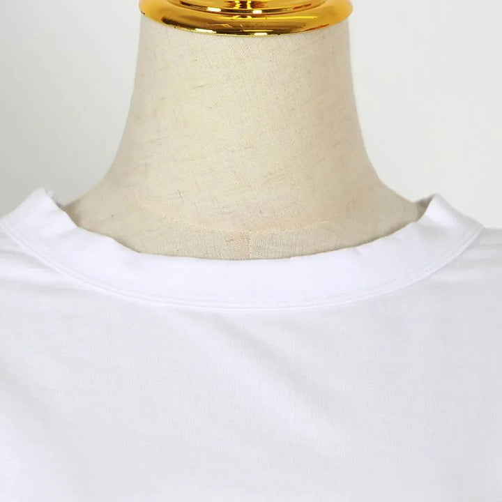 Padded Shoulder Sleeveless Tee