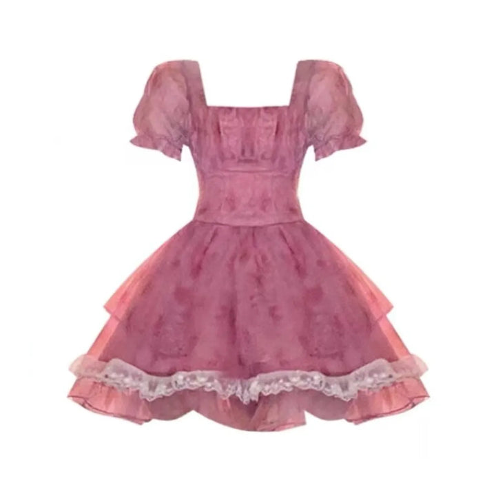 Pink Floral Short Party Dress