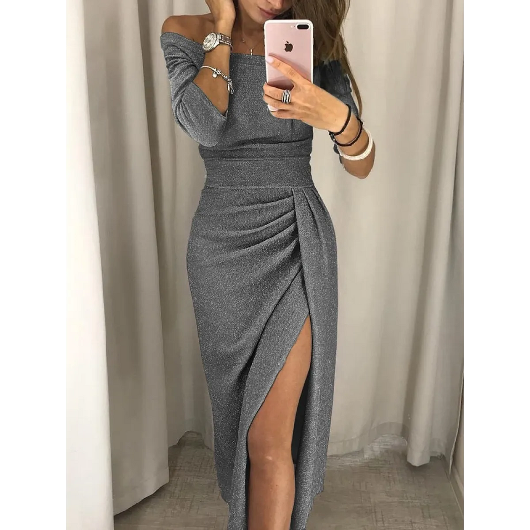 Sexy Pleated Split Dress