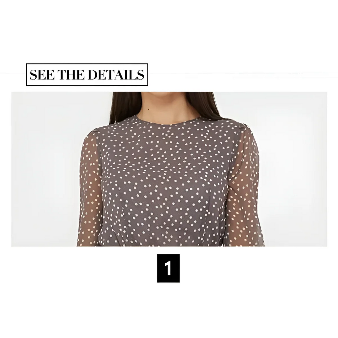 Long-Sleeved Polka Dot Dress
