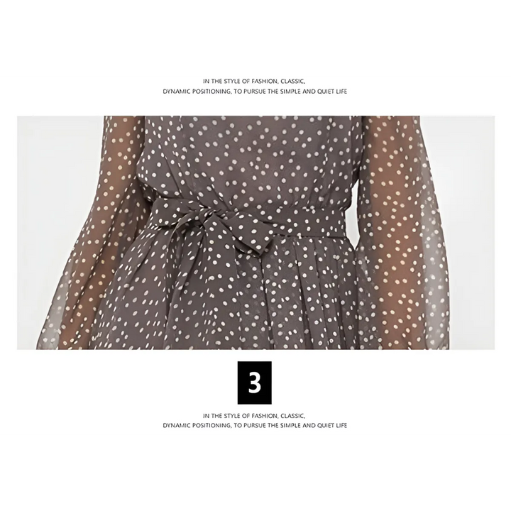 Long-Sleeved Polka Dot Dress