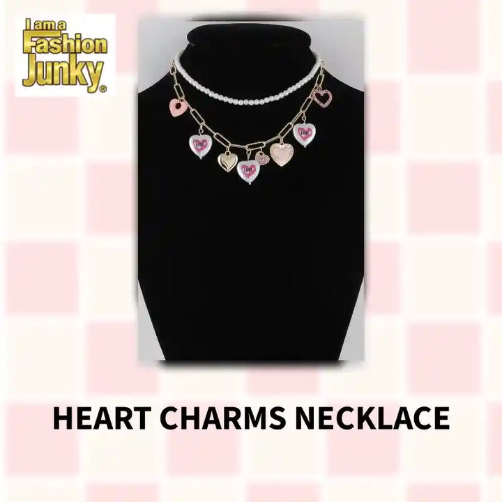 Heart Charms Necklace by@Outfy