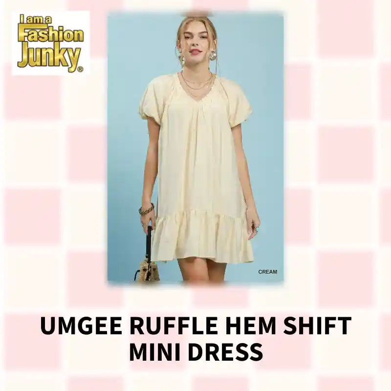 Umgee Ruffle Hem Shift Mini Dress by@Outfy