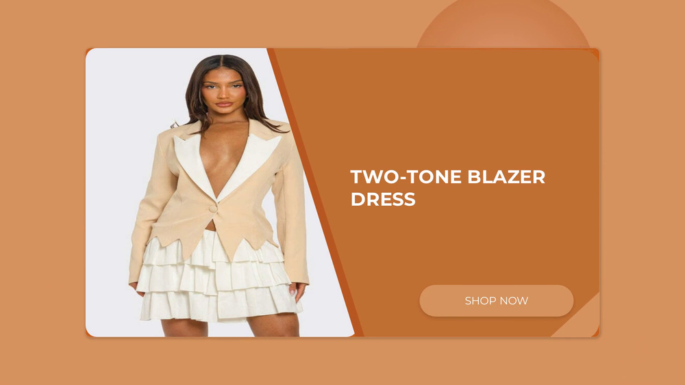 Two-Tone Blazer Dress by@Outfy