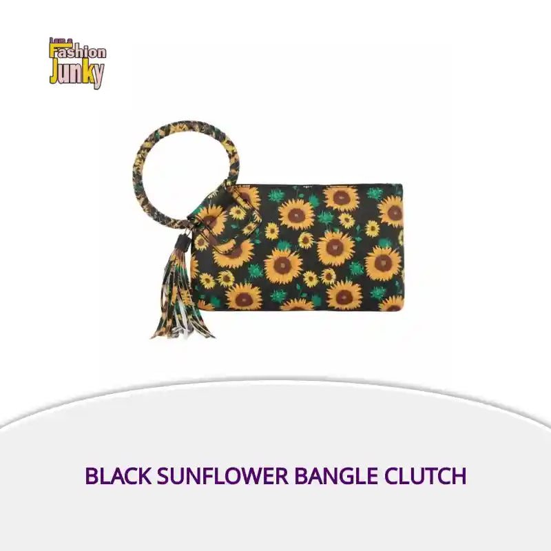 Black Sunflower Bangle Clutch by@Outfy