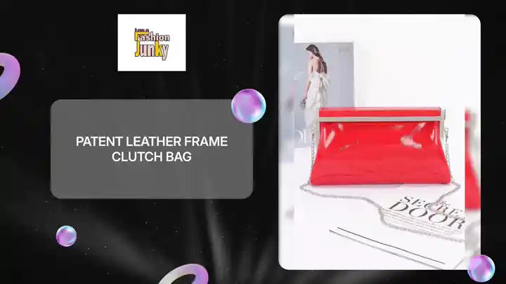 Patent Leather Frame Clutch Bag by@Outfy