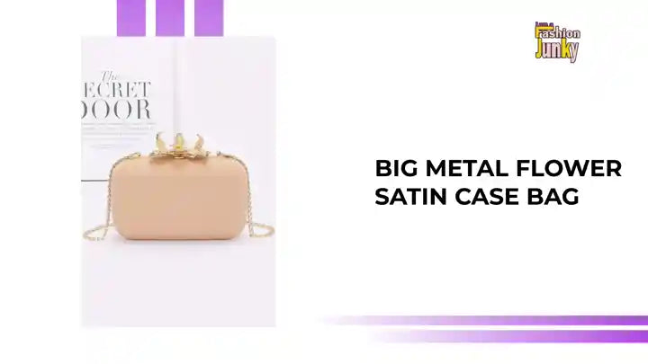 Big Metal Flower Satin Case Bag by@Outfy