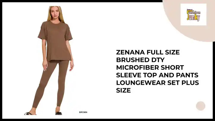 Zenana Full Size Brushed Dty Microfiber Short Sleeve Top and Pants Loungewear Set Plus Size by@Outfy