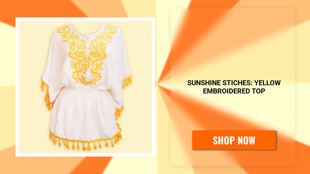 Sunshine Stiches: Yellow Embroidered Top by@Outfy