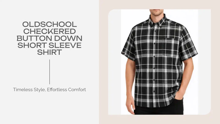 Oldschool Checkered Button Down Short Sleeve Shirt by@Outfy