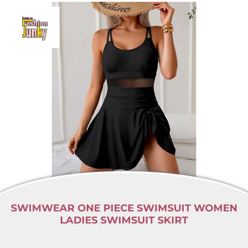 Swimwear One Piece Swimsuit Women Ladies Swimsuit Skirt by@Outfy