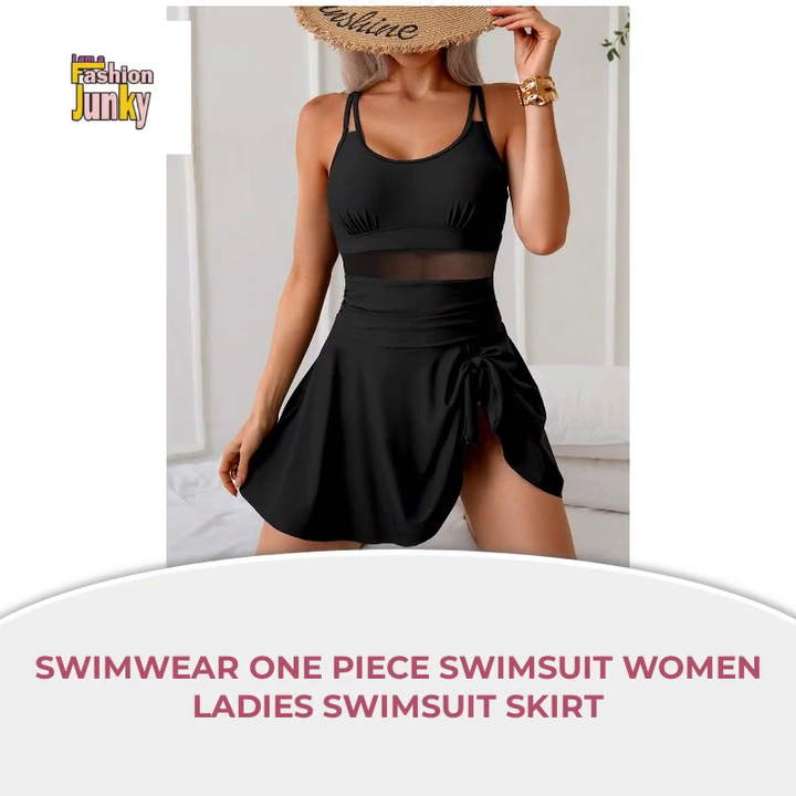 Swimwear One Piece Swimsuit Women Ladies Swimsuit Skirt by@Outfy