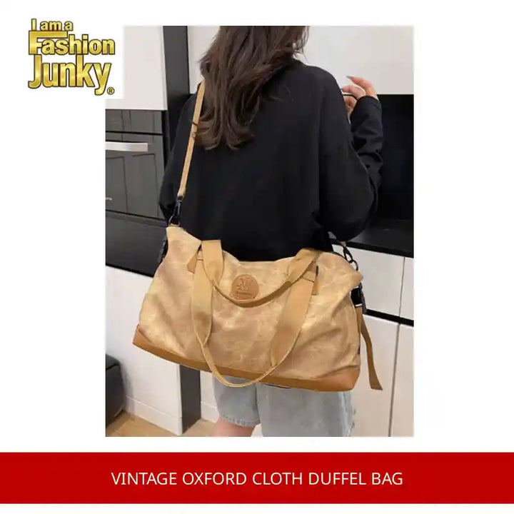 Vintage Oxford Cloth Duffel Bag by@Outfy