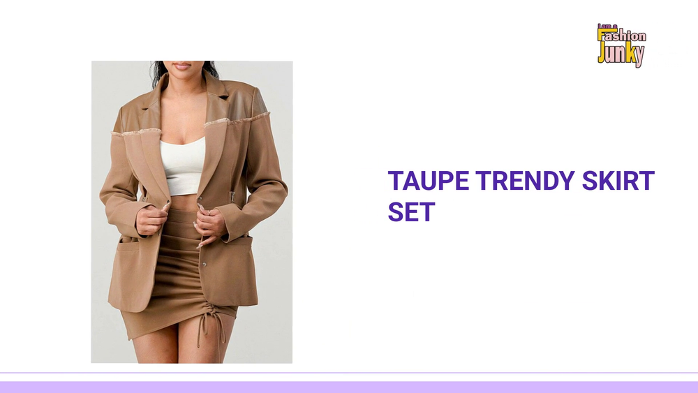 TAUPE TRENDY SKIRT SET by@Outfy