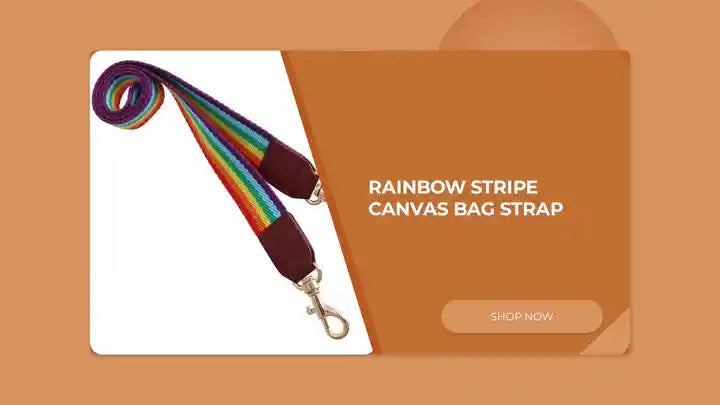 Rainbow Stripe Canvas Bag Strap by@Outfy