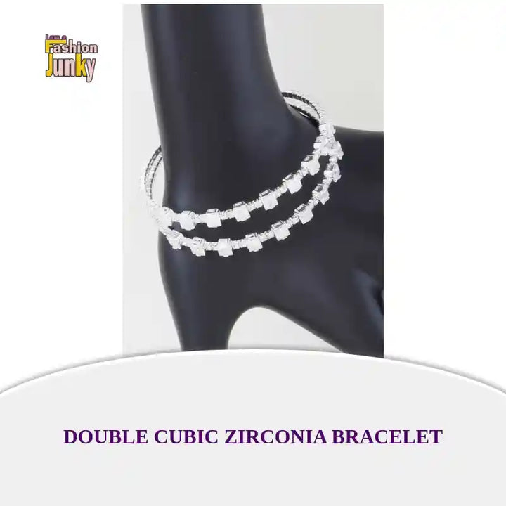Double Cubic Zirconia Bracelet by@Outfy