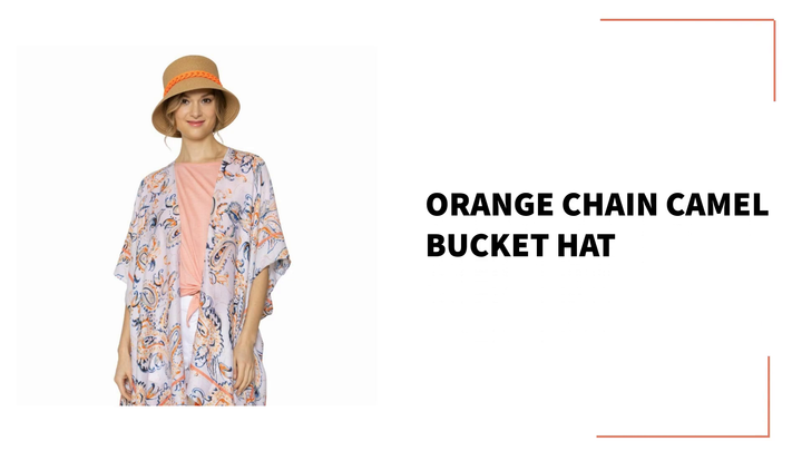 Orange Chain Camel Bucket Hat by@Outfy