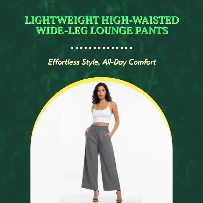 Lightweight High-waisted Wide-leg Lounge Pants by@Outfy