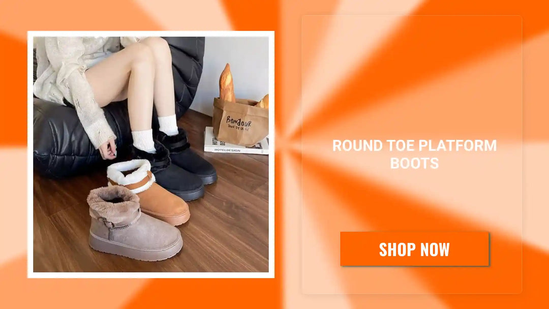 Round Toe Platform Boots by@Outfy