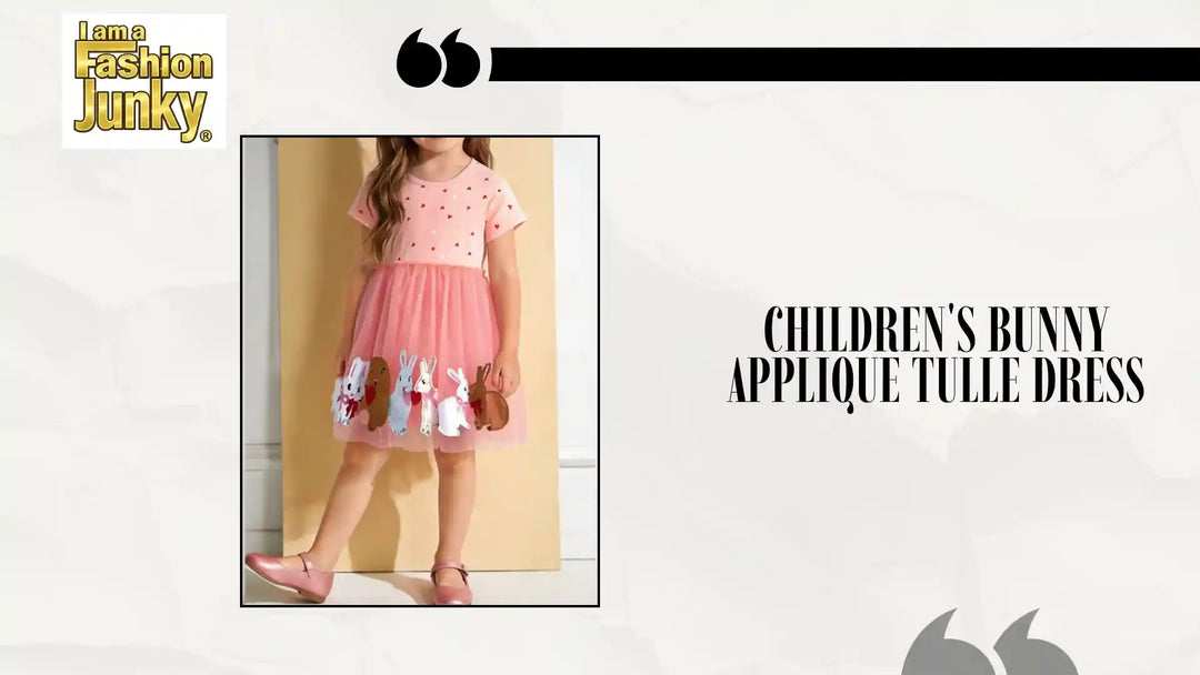 Children's Bunny Applique Tulle Dress by@Outfy