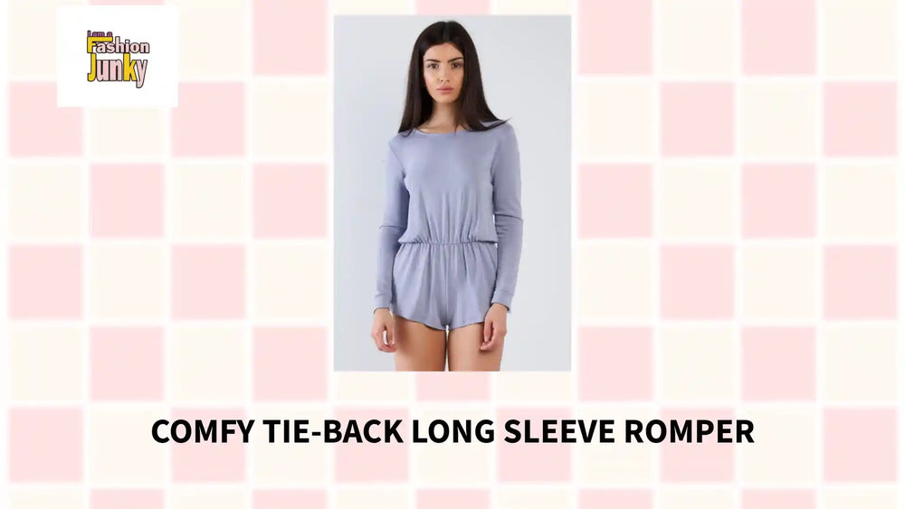 Comfy Tie-back Long Sleeve Romper by@Outfy