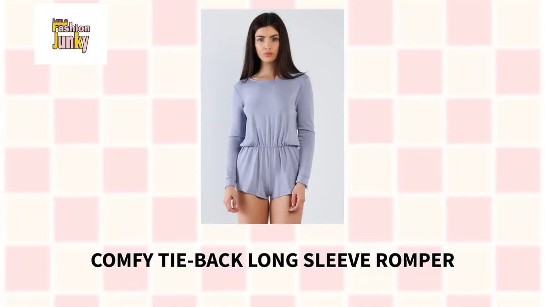 Comfy Tie-back Long Sleeve Romper by@Outfy