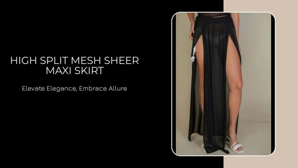 High Split Mesh Sheer Maxi Skirt by@Outfy