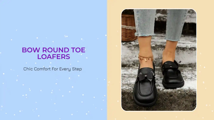 Bow Round Toe Loafers by@Outfy