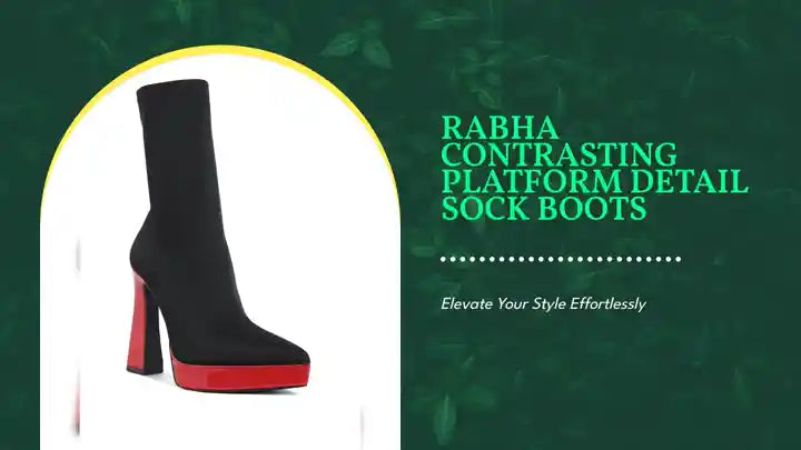 Rabha Contrasting Platform Detail Sock Boots by@Outfy