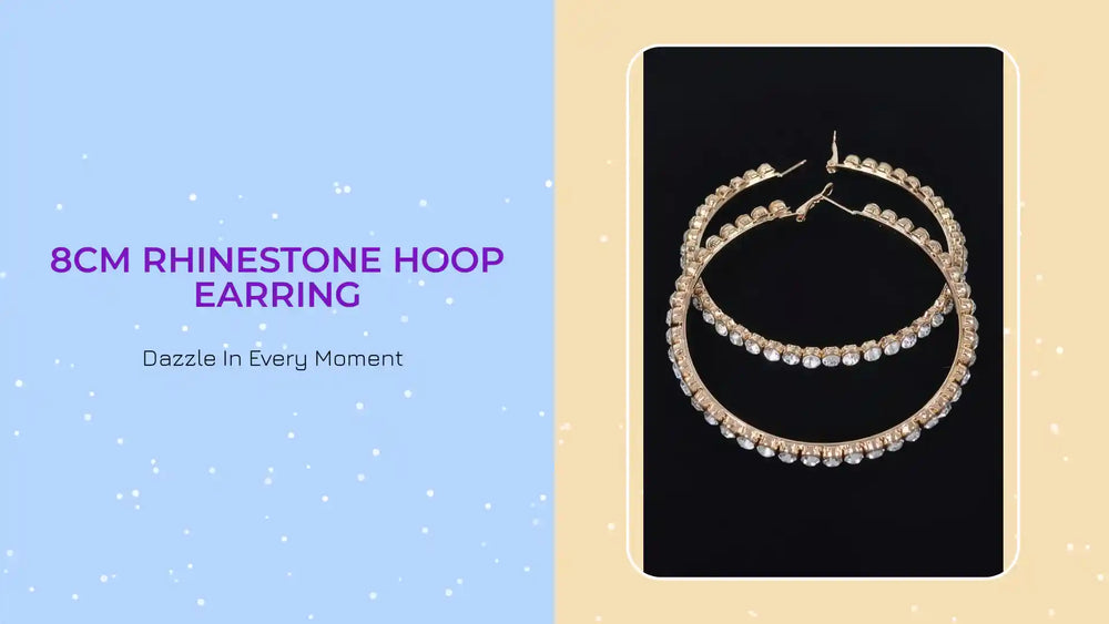 8cm Rhinestone Hoop Earring by@Outfy