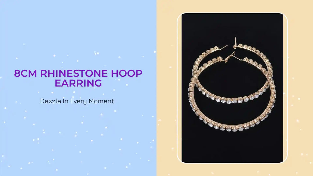 8cm Rhinestone Hoop Earring by@Outfy