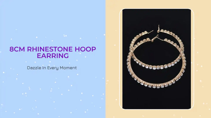 8cm Rhinestone Hoop Earring by@Outfy