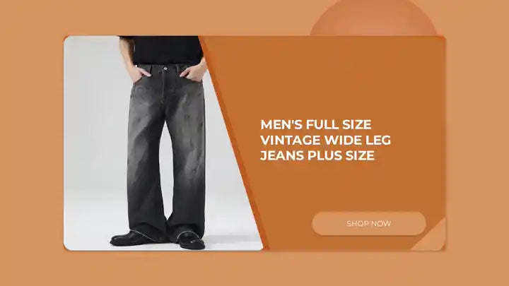 Men's Full Size Vintage Wide Leg Jeans Plus Size by@Outfy